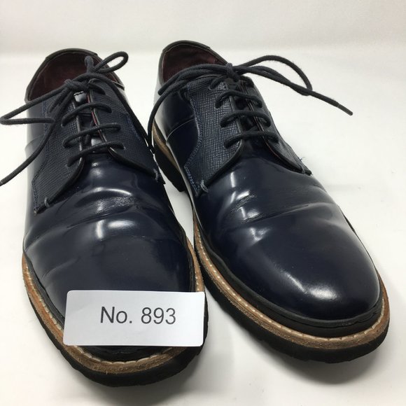 Ted Baker Mens Size 9 OKTIBR Derby Shoes Navy Blue Leather main image 11